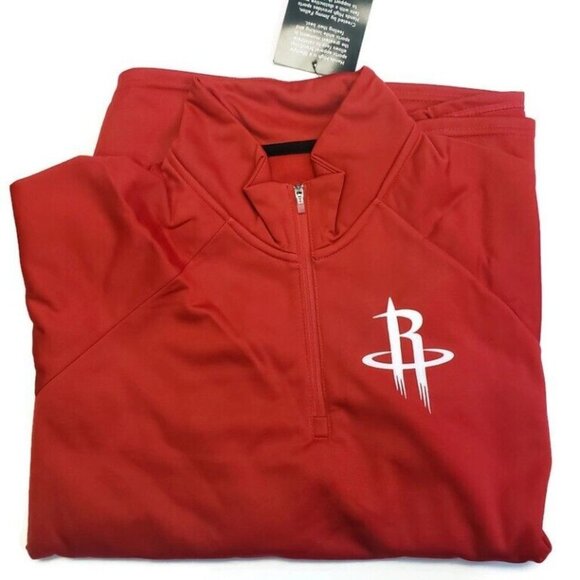 NBA Houston Rockets Hands High MVP Quarter Zip Pullover Adult Womens 2XL Red - Picture 3 of 7